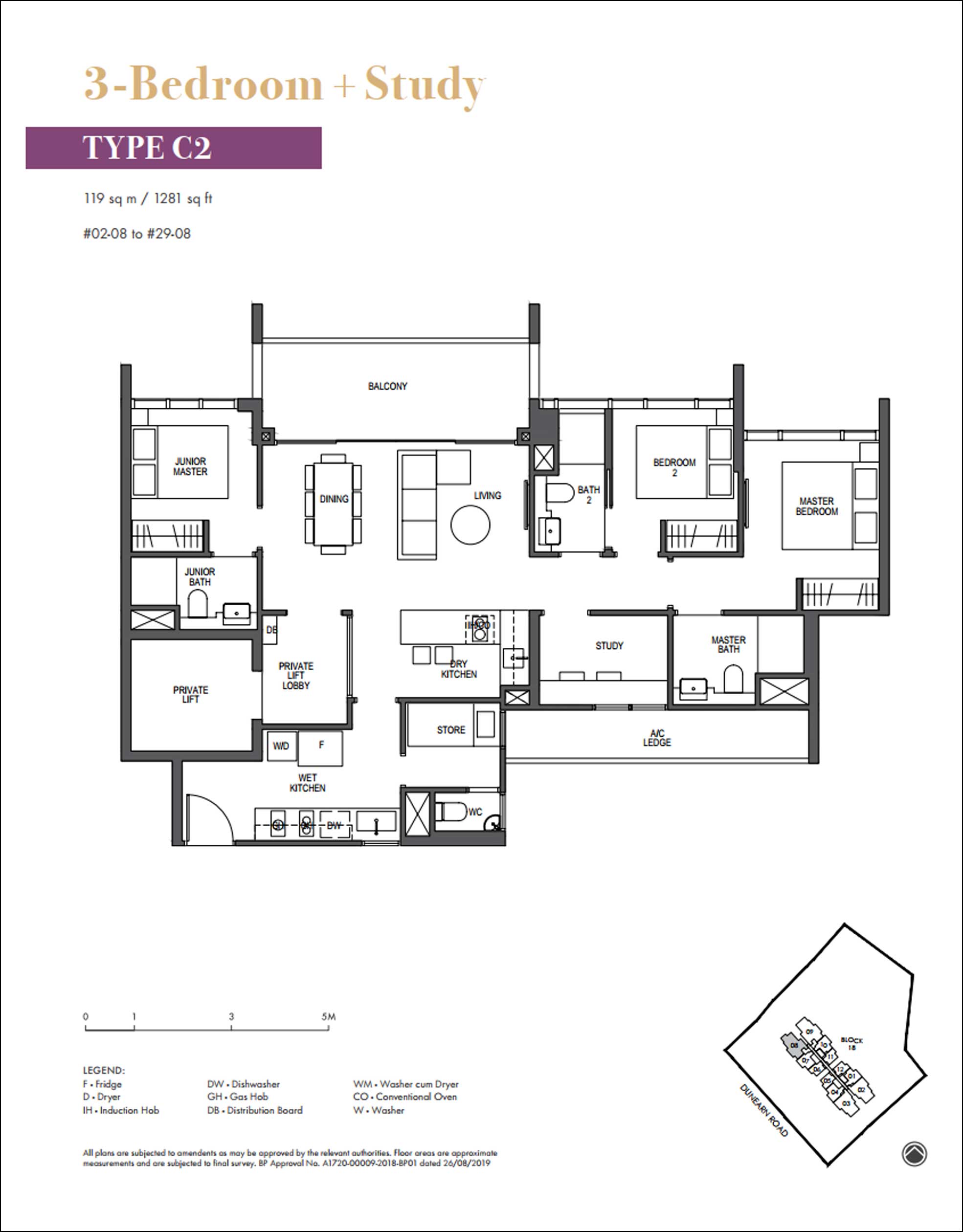 Pullman Residences Newton Floor Plans - 3 bedroom