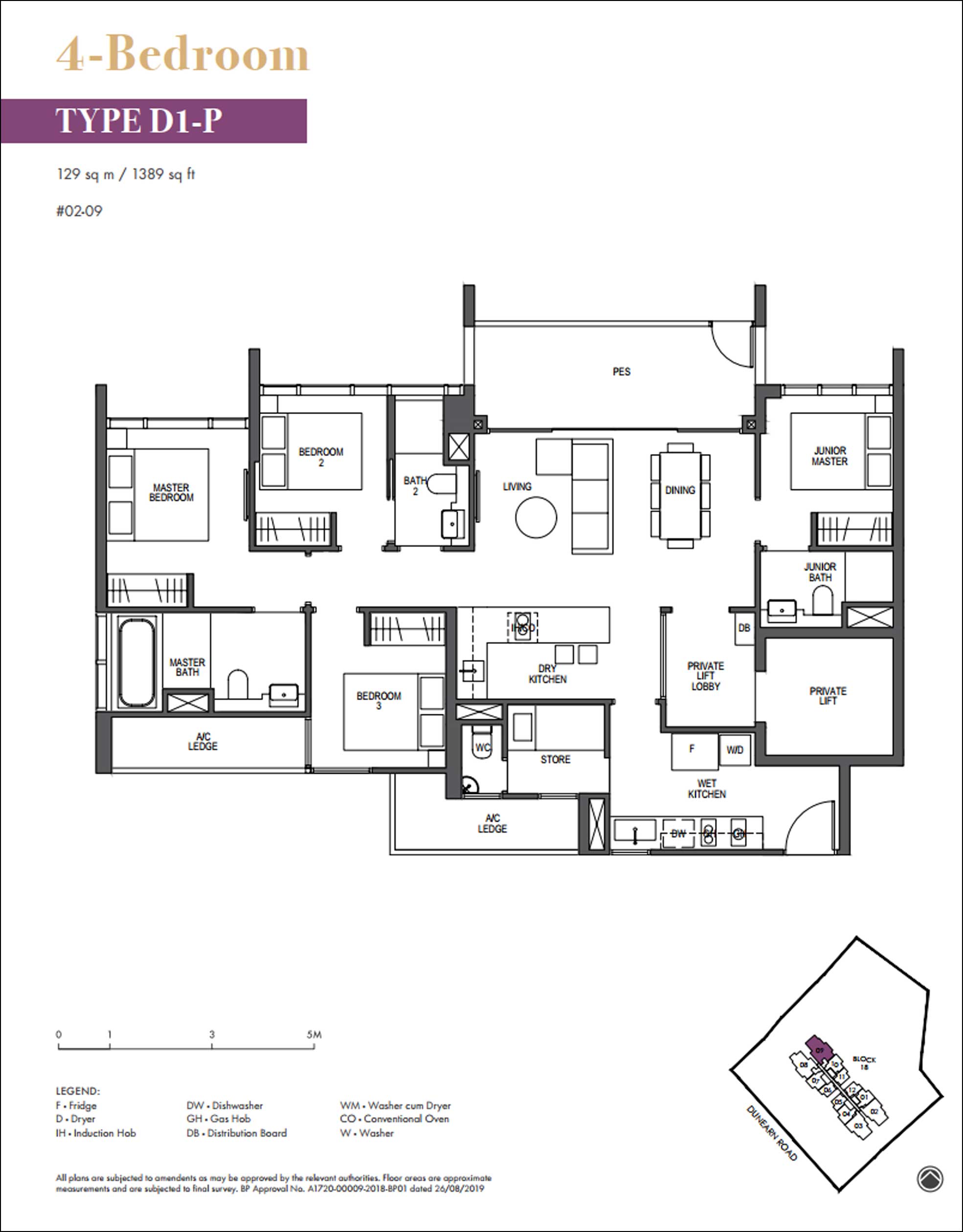 Pullman Residences Newton Floor Plans-4 bedroom